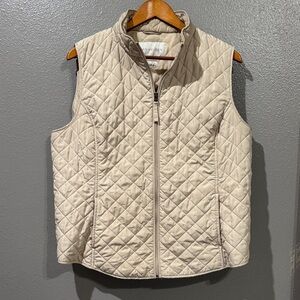 Van Heusen Quilted Sleeveless Vest in Light Beige